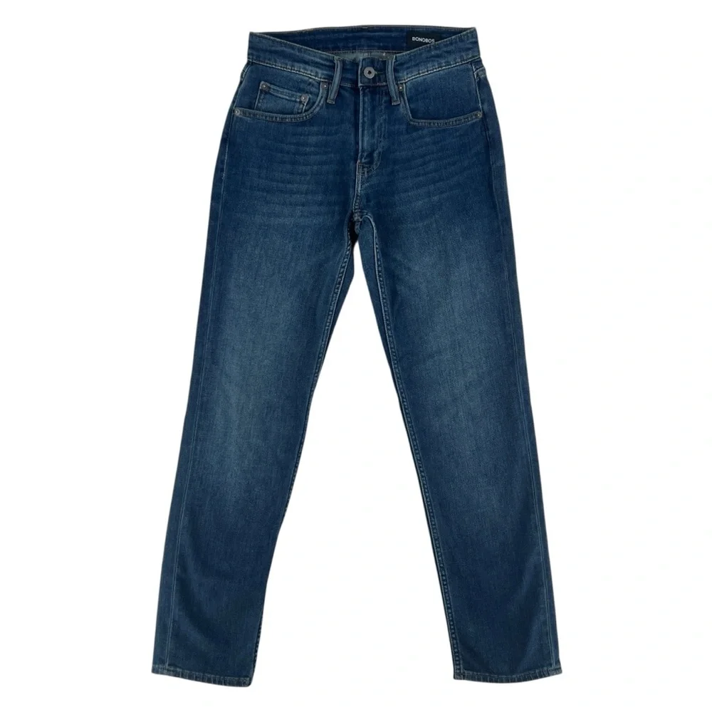 Bonobos Athletic Fit Stretch Medium Wash Blue Denim‎ Straight Jeans Size 28
